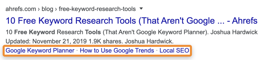 サイトリンクにより、ユーザーが目的の情報に早くアクセスでき、SERPでWebサイトがクリックされやすくなる利点を示す図。
