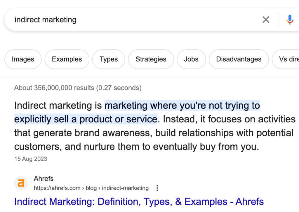 SERP（検索結果ページ）上にあるフィーチャードスニペットのキャプチャ
