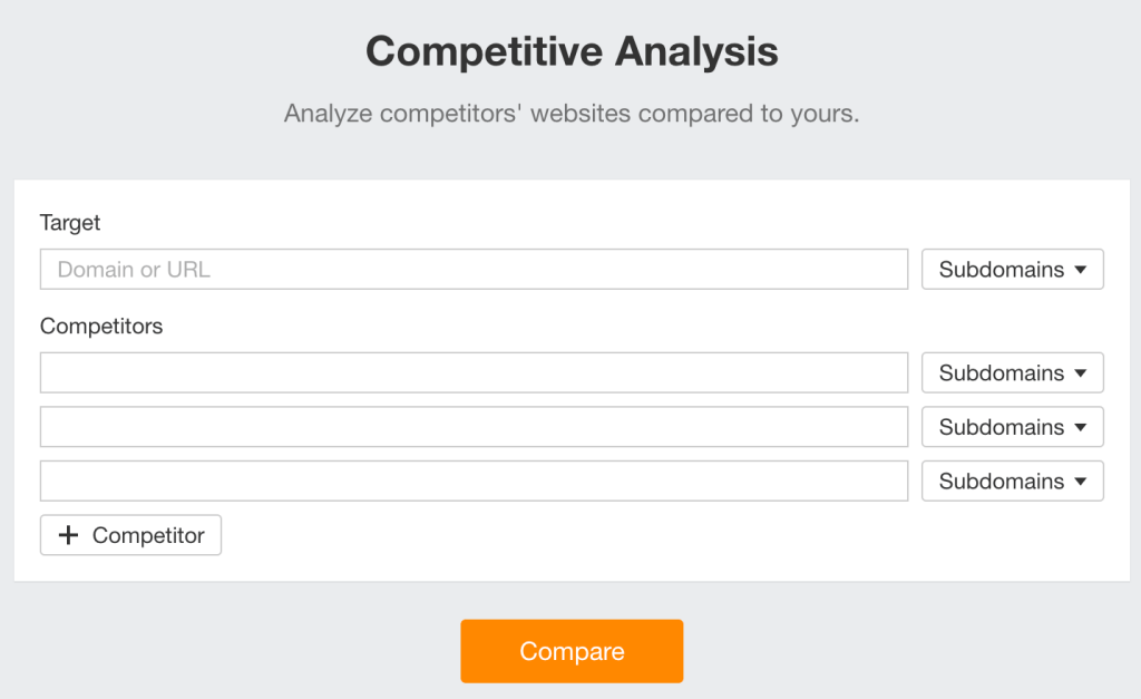 AhrefsのCompetitive Analysisの画面
