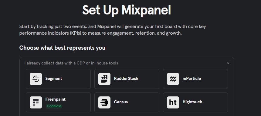 Mixpanel の画面
