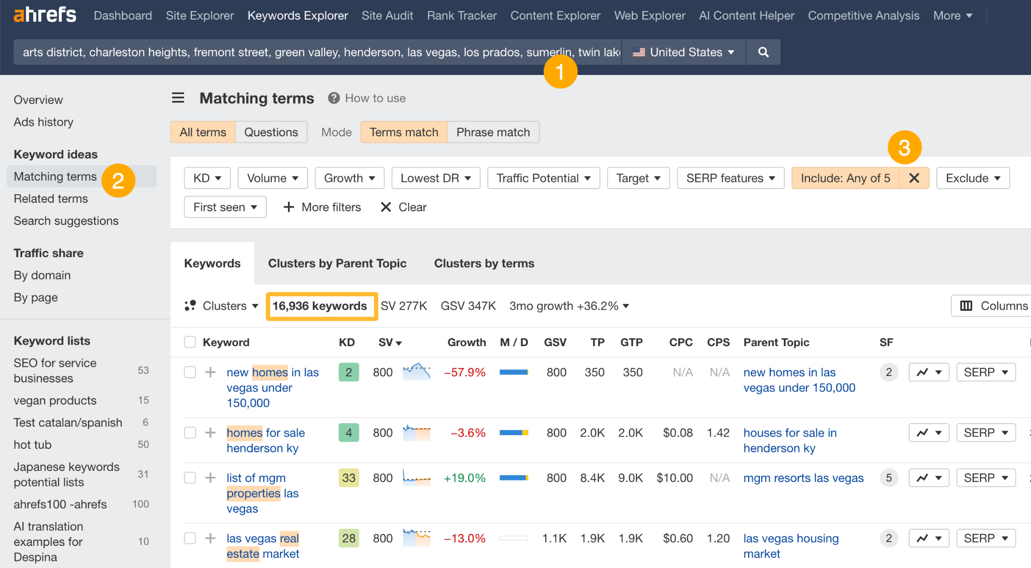 ローカルキーワードおよびハイパーローカルキーワード検索のための Ahrefs キーワードエクスプローラーの使用