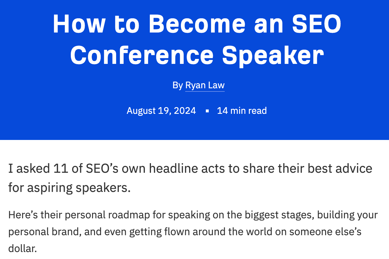 SEO の講演者になる方法に関する記事