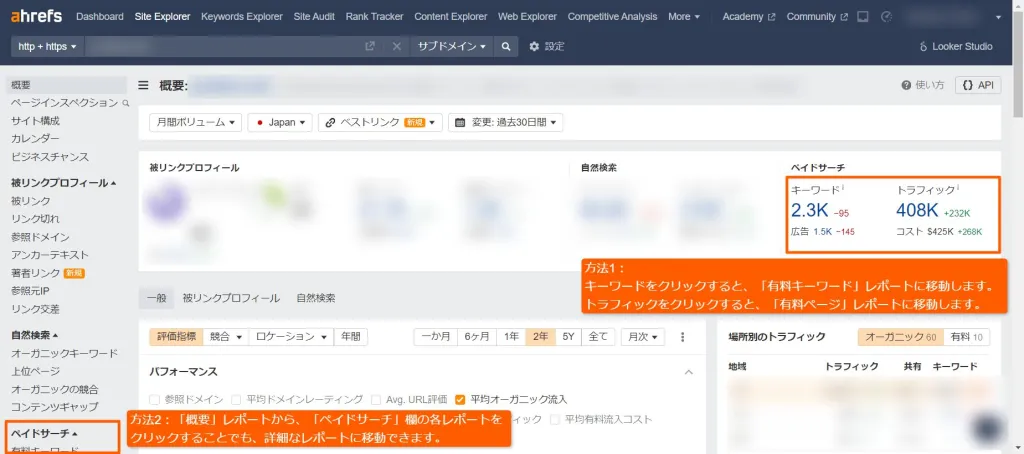 ペイドサーチキーワードレポートの設定