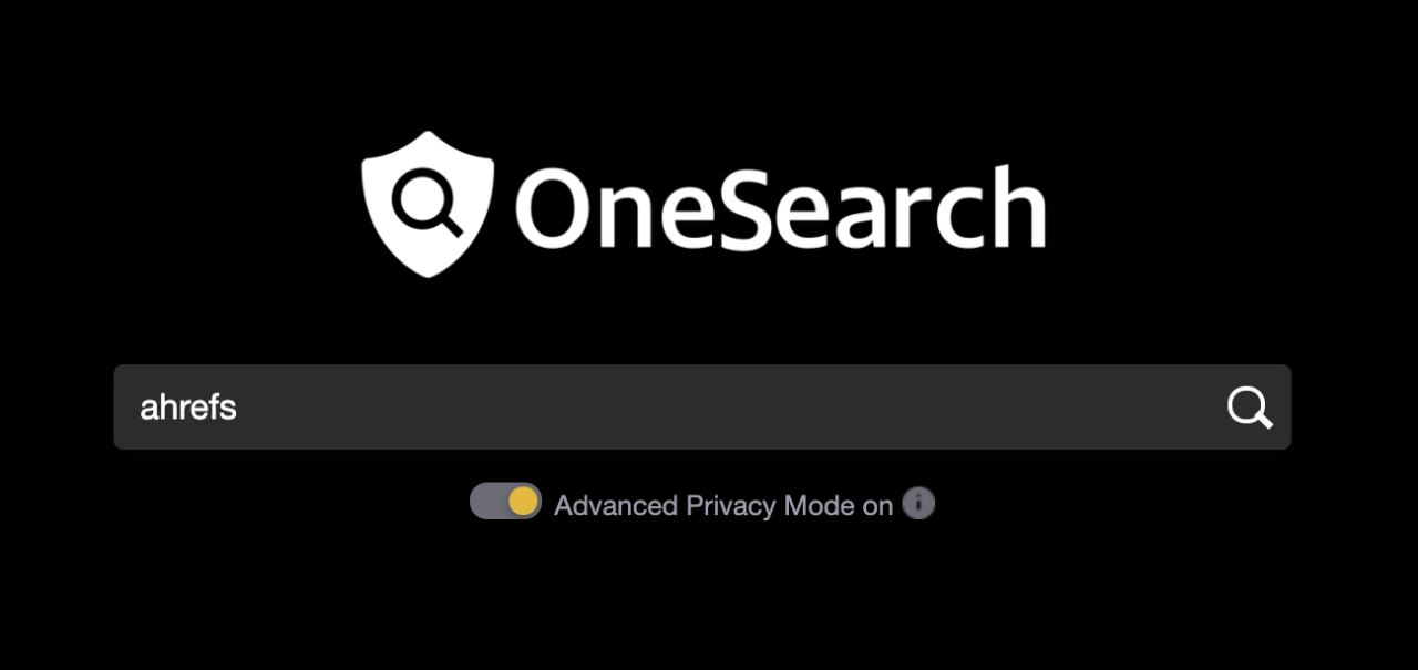 OneSearchのトップページと検索バーの表示例