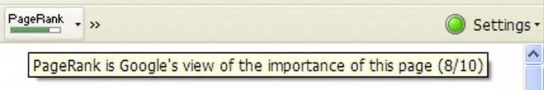 PageRank が Google のツールバーに含まれていたときの様子