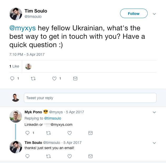 X（旧Twitter）でターゲットにメールアドレスを聞いてみる例