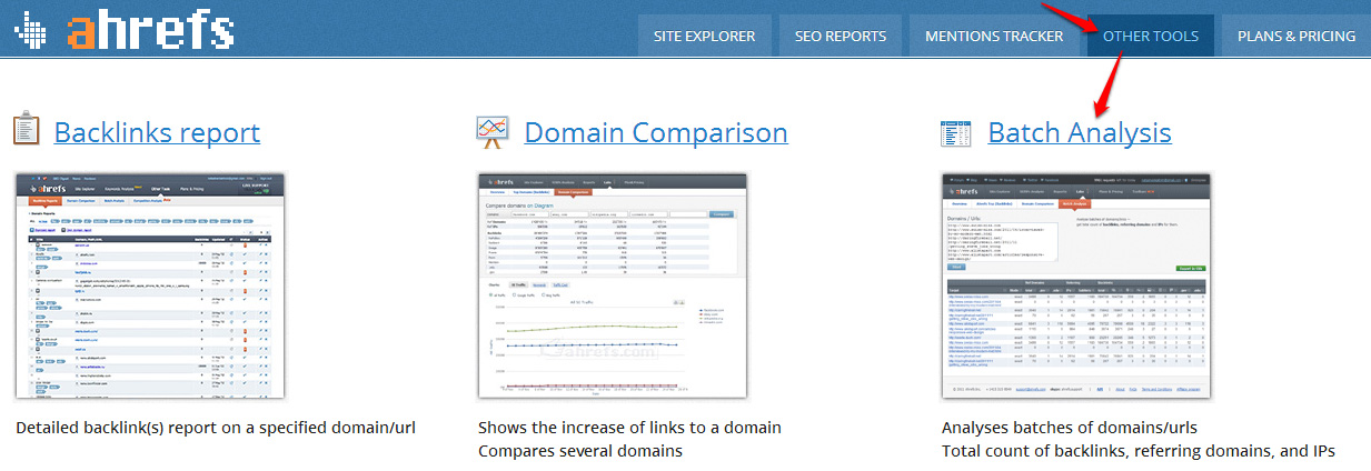 Batch Analysis is under " Other Tools" tab