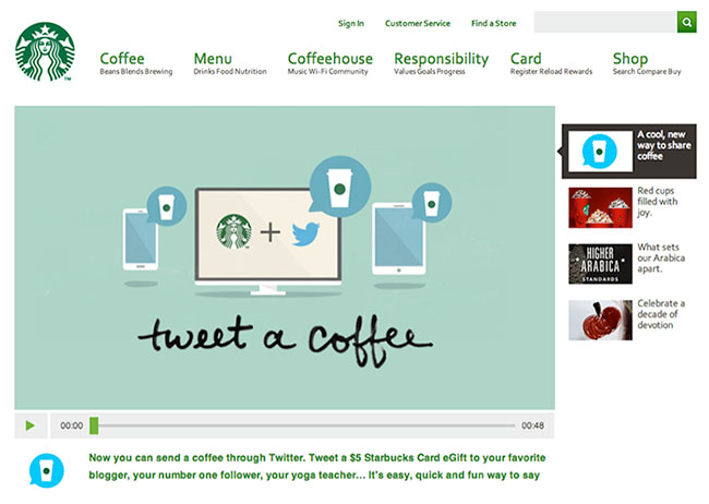 One of the most popular brands in the world, Starbucks has a responsive website. (Full Version)