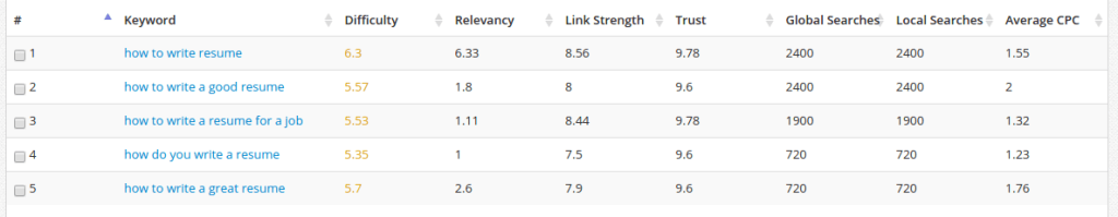 term explorer writing a resume