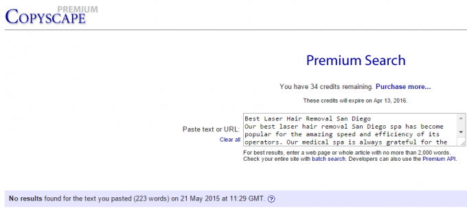 copyscape screenshot