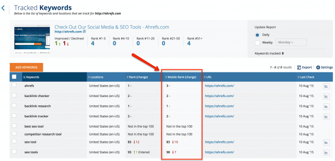 mobile rank tracking