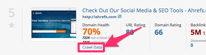 crawl data ahrefs