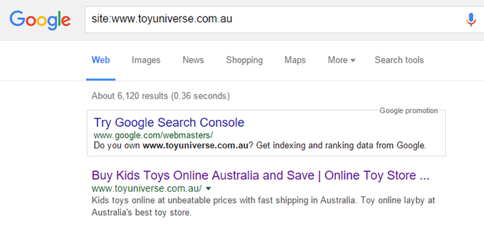 Google search with site operator