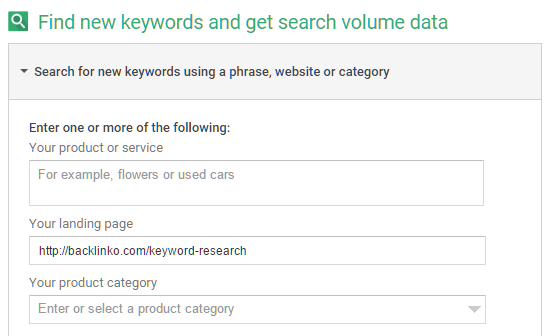 competitor research google keyword planner