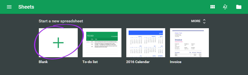 google sheets