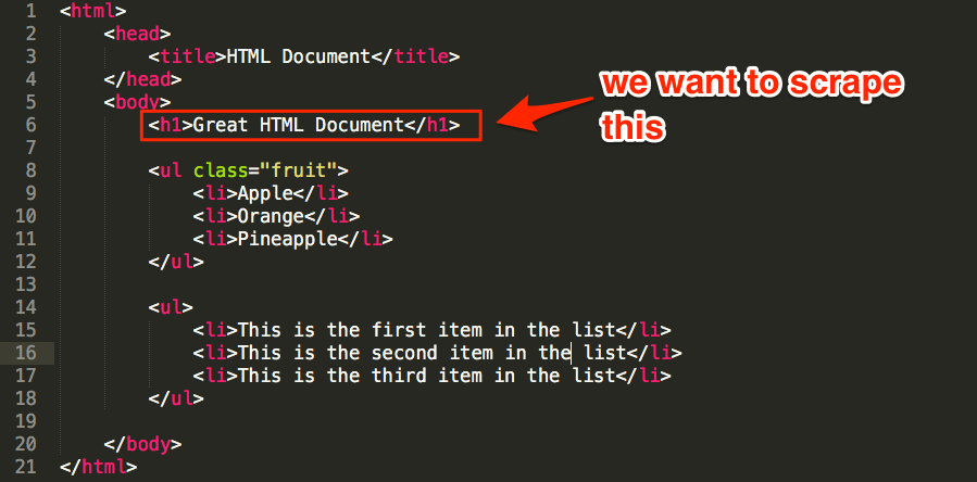 HTML h1