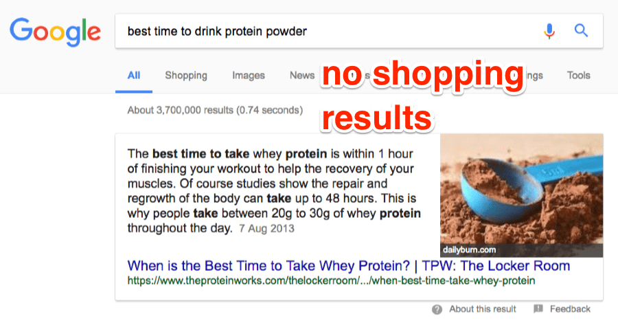 best time to drink protein powder google results example