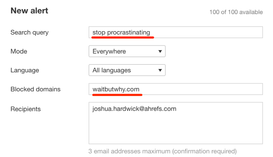 ahrefs alerts stop procrastinating