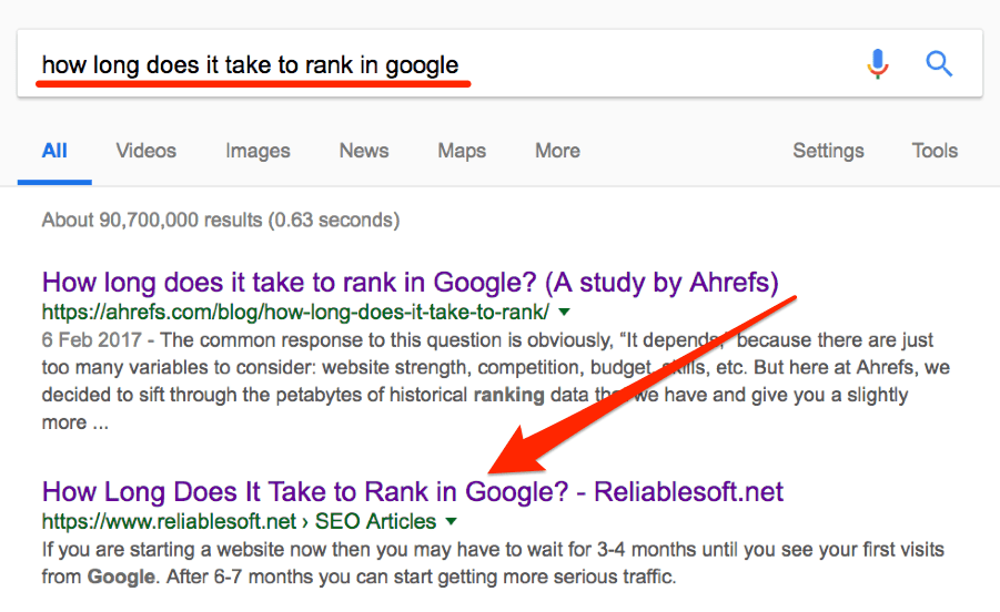 how long does it take to rank in google search