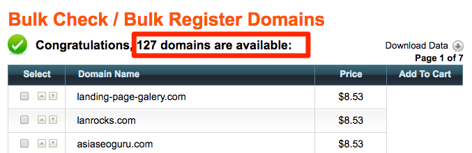 namebright bulk domain search