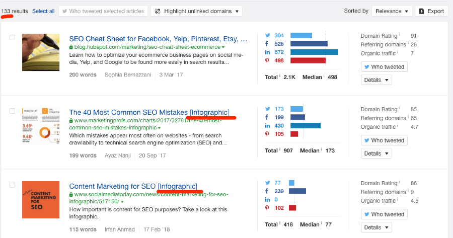 seo infographics content explorer 12 months