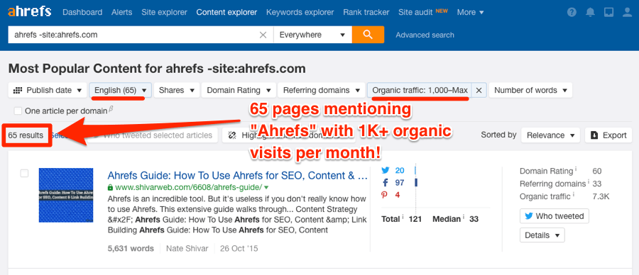 ahrefs branded search content explorer