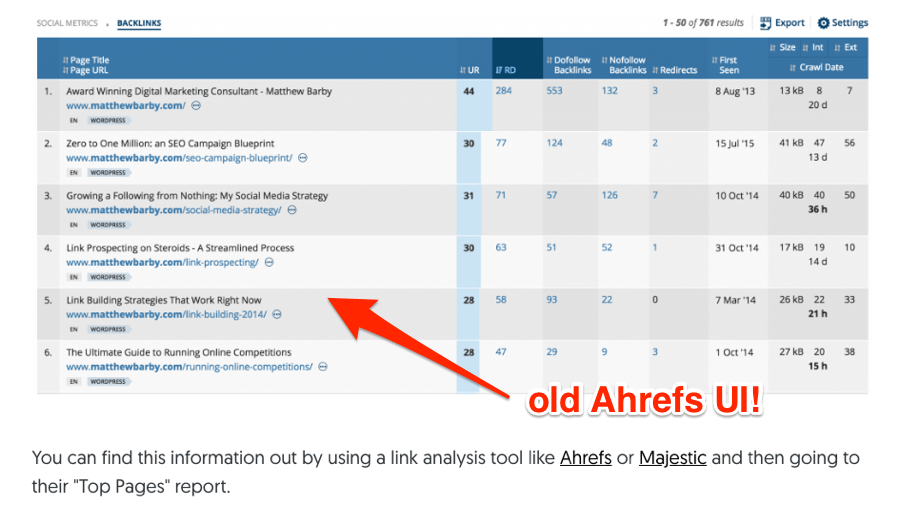 matthew barby old ahrefs ui