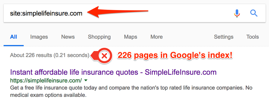 site search google simple life insure