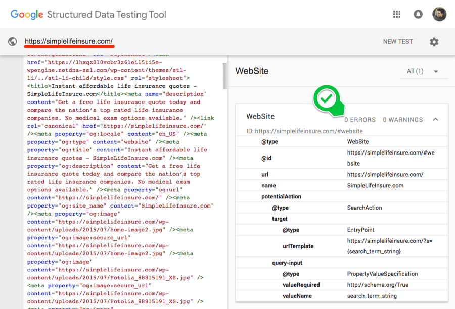 structured data testing tool simple life insure