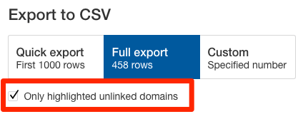 export unlinked domains