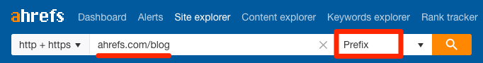 ahrefs site explorer prefix