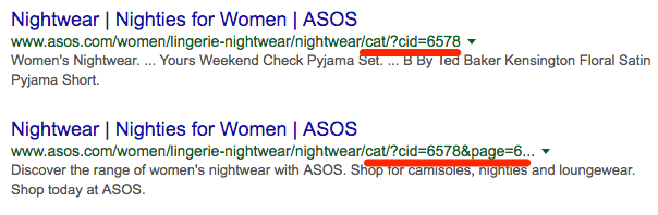 asos indexation url parameters