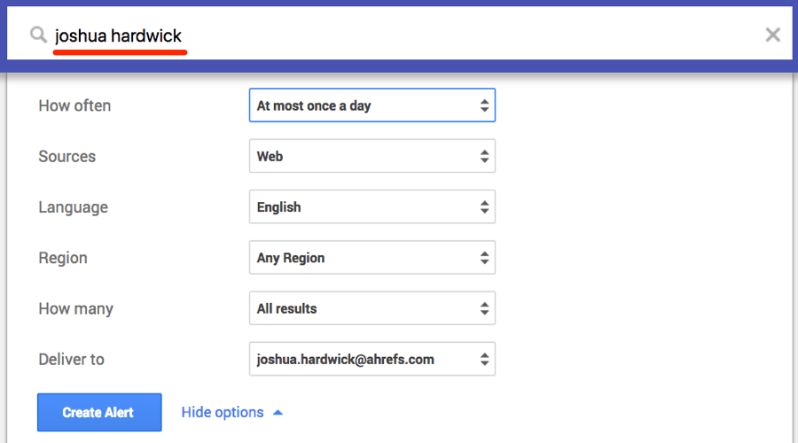 google alerts name