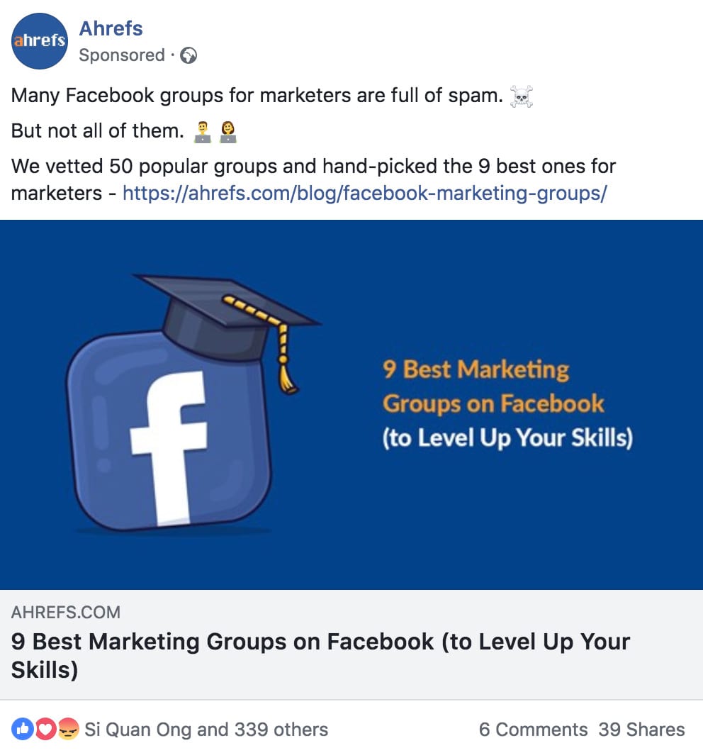 facebook ahrefs ad