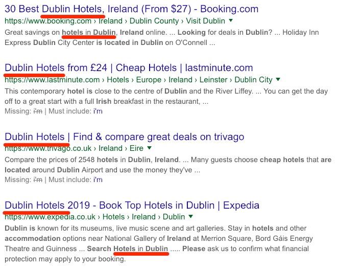 dublin hotels search results