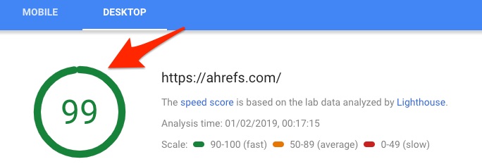 pagespeed insights desktop 1 