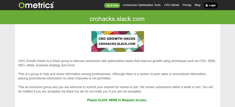 5 cro growth slack