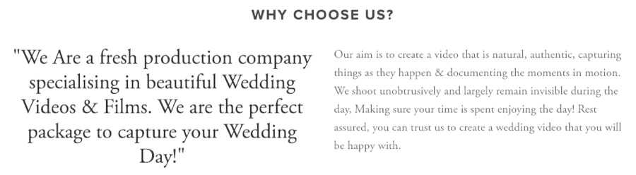 homepage copy wedding company 1