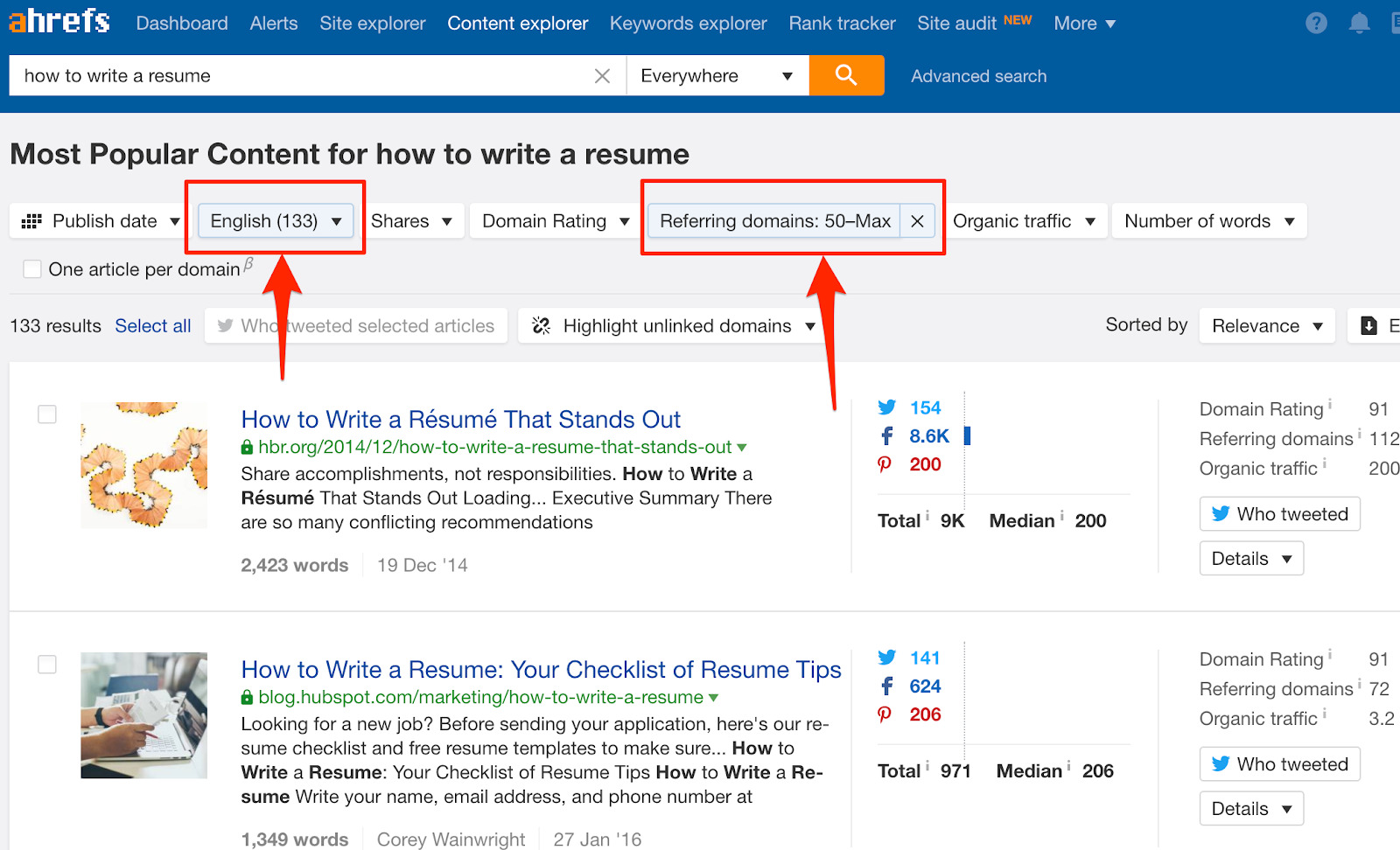 how to write a resume content explorer 1