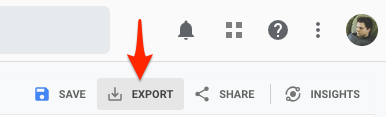 export google analytics