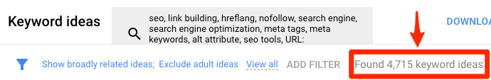 idées de mots clés planificateur de mots clés google