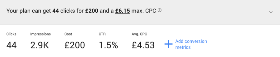 keywords metrics box