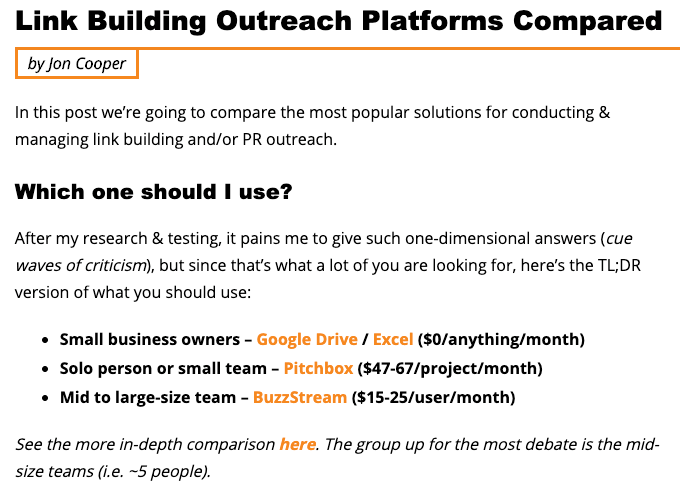 outreach platforms point blank