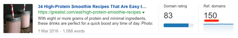 protein recipes with backlinks