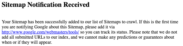 sitemap notification received