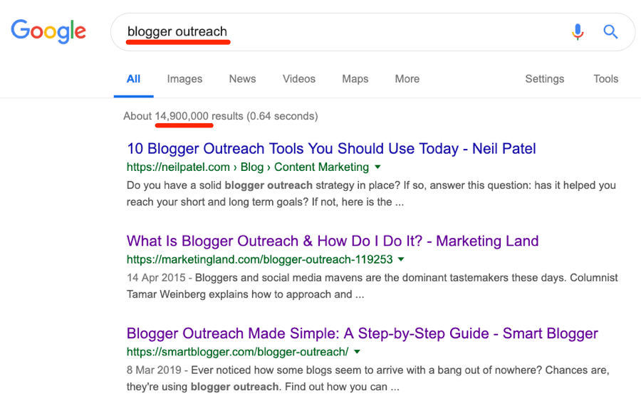 blogger outreach search