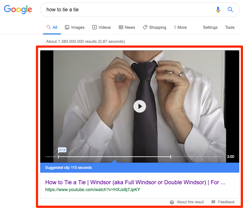 how to tie a tie results