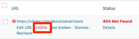 unlink broken link checker