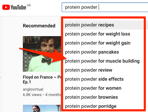 youtube autosuggest