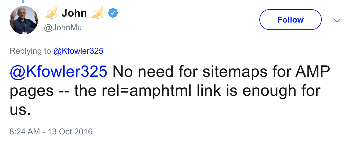 John Mueller confirms that you don't need sitemaps for AMP pages